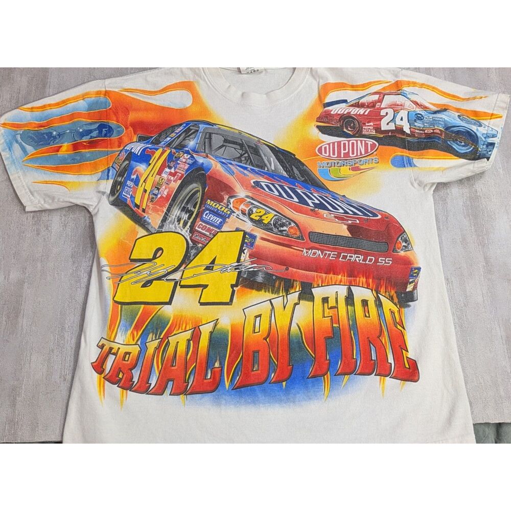 Nascar Jeff Gordon Trial by Fire all over print tshirt Chase authentic L